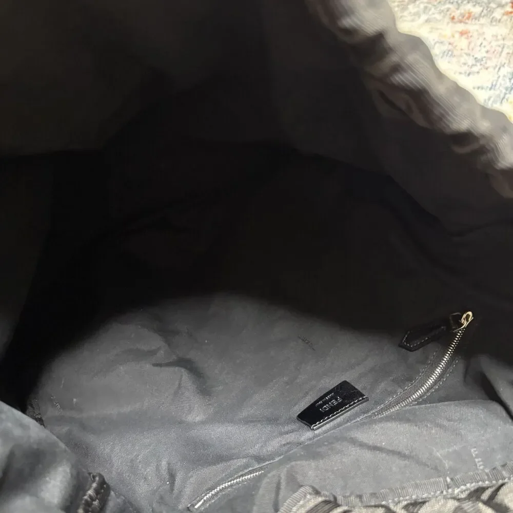 Fendi Nylon Zucca Drawstring Backpack